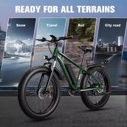 Wholesale off Road 26 Inch Fat Electric Electronic Pedal Assist Cross Trek Bike 1500W Import Bicycle from China