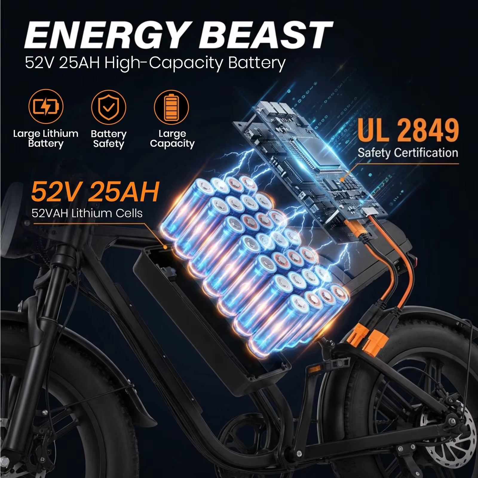 Foldable Ebike for Adults, 2000W/1000W, 40/28MPH, 52V 25Ah, 48V 15Ah, 60-80 Miles Range 14" Commuter Adult Electric Bicycle