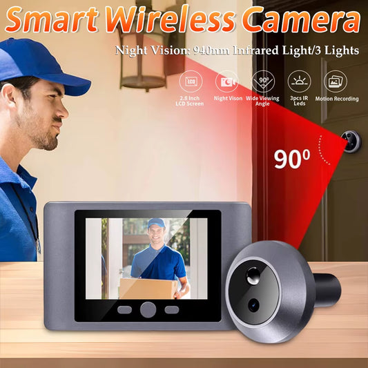 2000Mah Mini Peephole Smart Wireless Door Viewer Camera IR Night Vision Front Door Peephole Camera 2.8 Inch Digital Door Viewer