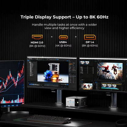 Gmktec M8 Mini PC  Ryzen 5 PRO 6650H 16GB RAM NO SSD NO OS Mini Desktop Computers Triple 4K Display, Wifi5.2,Bt6E, USB-C, DP