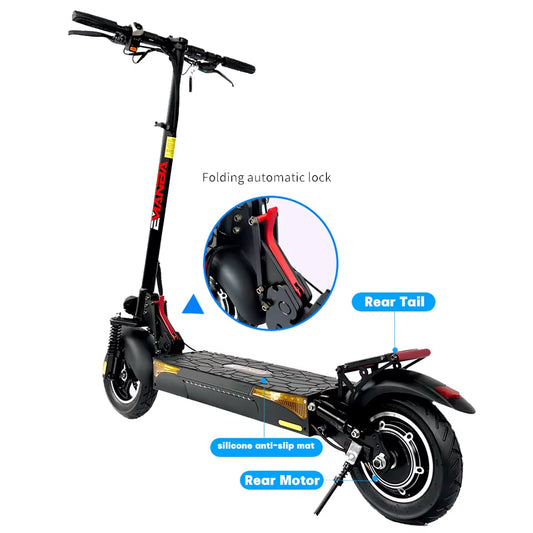 L12 Electric Scooter 800W 1200W 48V13Ah/16Ah/18Ah Long Range 45Km/H 55Km/H Max Speed 10 Inch Tires Rear Drive Dual Disc Brakes