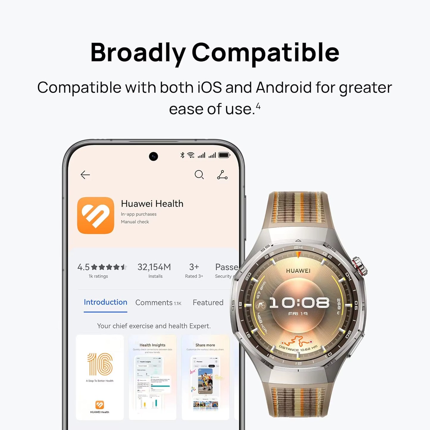 Watch GT 6 Pro Smartwatch,Up to 21-Day Battery Life,Global Version Watch GT6 Pro,Work Seamlessly with Ios and Android