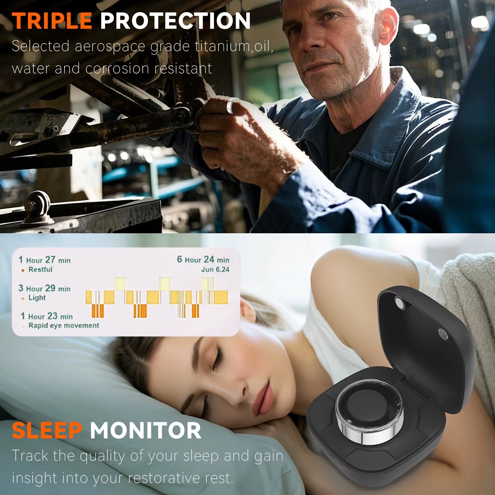 2025 New Smart Ring Heart Rate Blood Pressure Sleep Monitoring Motion Tracking IP68 Waterproof Men Women Smart Ring Holiday Gift
