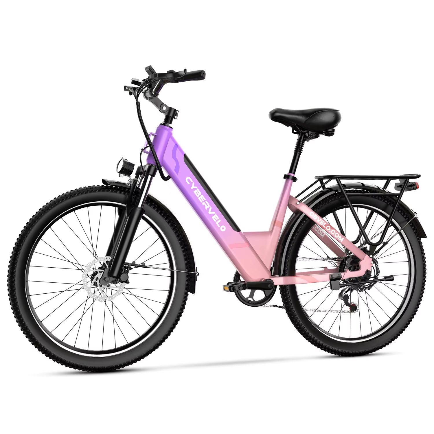 Experience the Thrill of the 26" Step-Thru Electric Bike with 1000W Peak Motor and 80-Mile Range - Perfect for City Commuting!