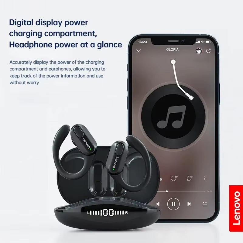 XT80 Wireless Headphones Bluetooth 5.3 Earphones True with Mic Button Control Noise Reduction Earhooks Waterproof Headset