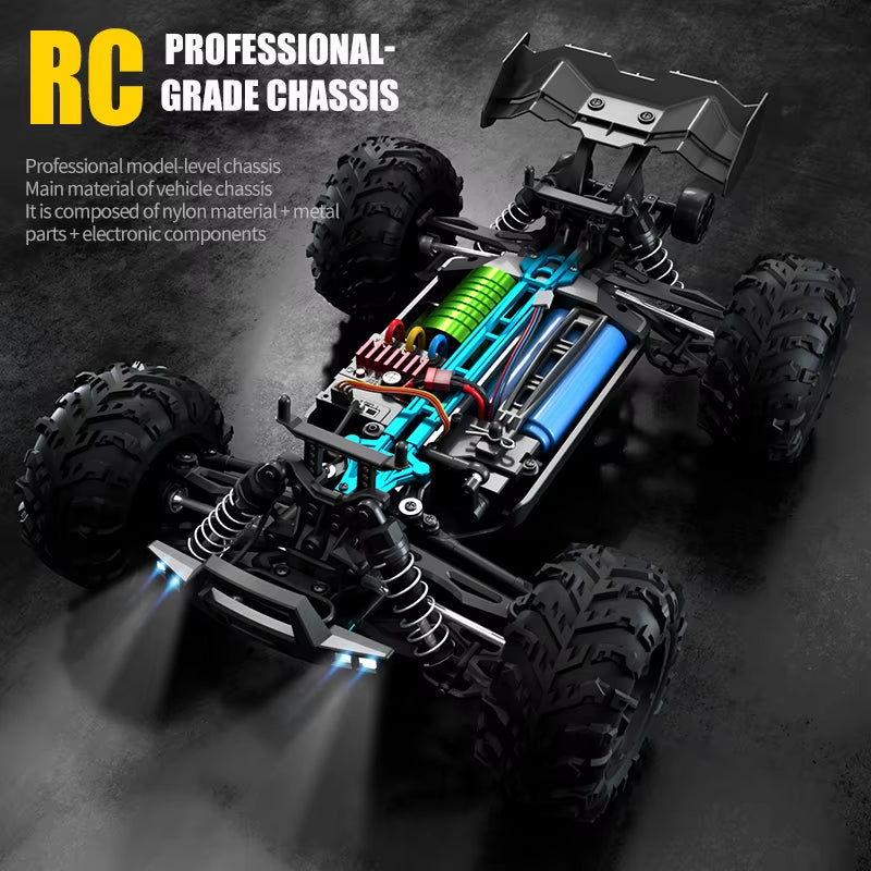 16101 Pro 1:16 75KM/H 4WD RC Car with LED Light 2.4G Remote Control Cars High Speed Drift Monster Truck for Children Gift