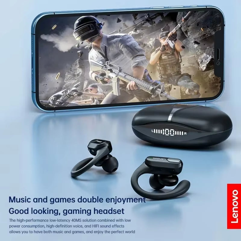 XT80 Wireless Headphones Bluetooth 5.3 Earphones True with Mic Button Control Noise Reduction Earhooks Waterproof Headset