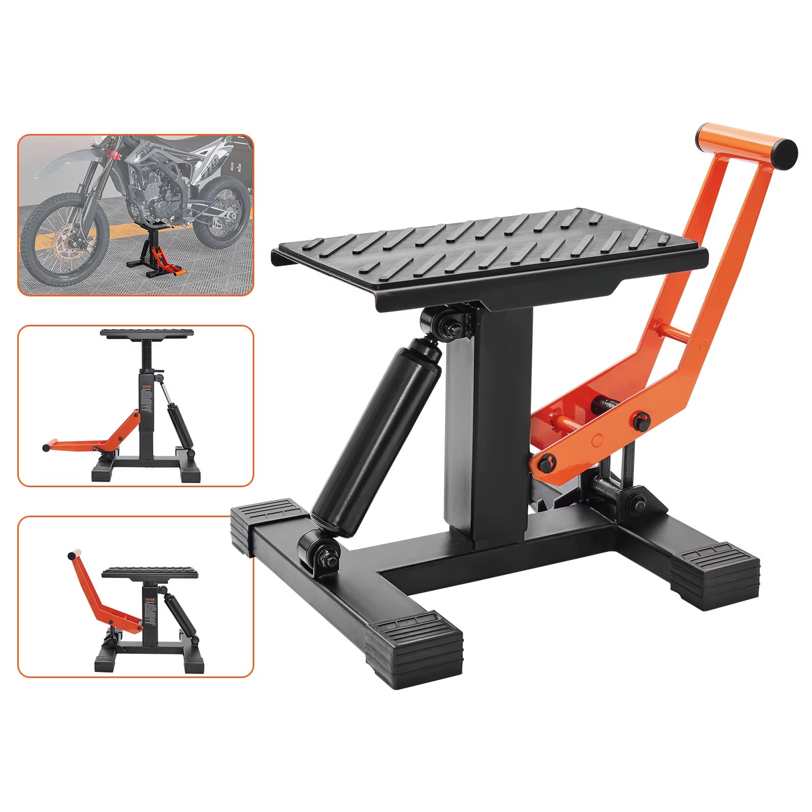 Motorcycle Jack Lift Stand 440Lb Dirt Bike Lift Stand Hydraulic Lift Operation Adjustable Height Hoist Table for Repair
