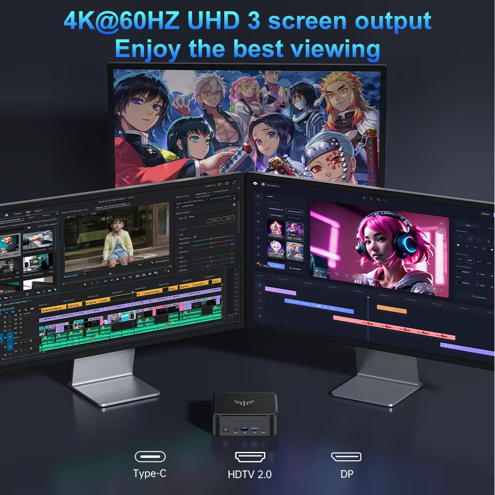 ACEMAGIC Mini PC with  Ryzen 5 7430U 16GB DDR4 512GB M.2 SSD Mini Gaming PC with USB Type-C Supports Triple 4K Display