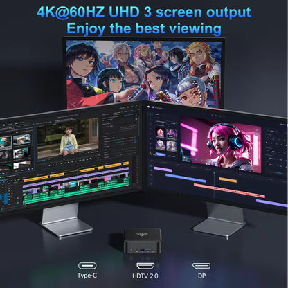 ACEMAGIC Mini PC with  Ryzen 5 7430U 16GB DDR4 512GB M.2 SSD Mini Gaming PC with USB Type-C Supports Triple 4K Display