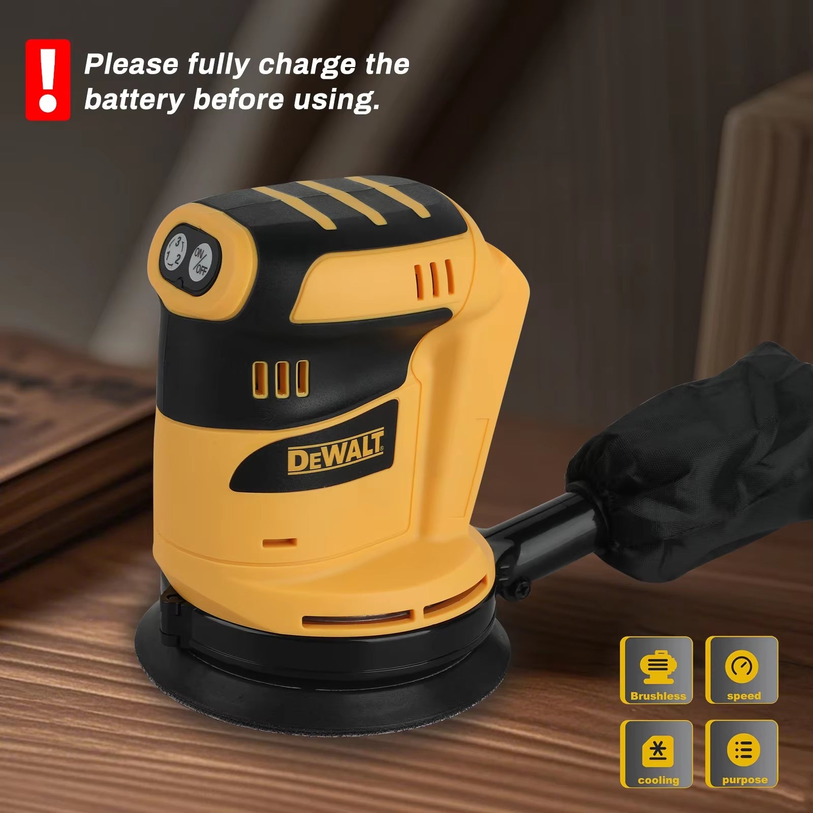 WS - KA7 XR LI - ION Electric Polisher – Rechargeable, Lightweight Mini, Comfortgrip, 3 - Gear Adjust, 125Mm Sandpaper
