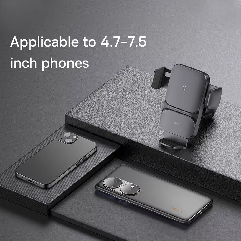 Baseus 15W Qi Wireless Car Phone Holder - Effortless Fast Charging & Auto-Clamping for iPhone and Samsung