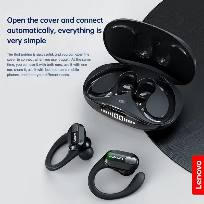 XT80 Wireless Headphones Bluetooth 5.3 Earphones True with Mic Button Control Noise Reduction Earhooks Waterproof Headset