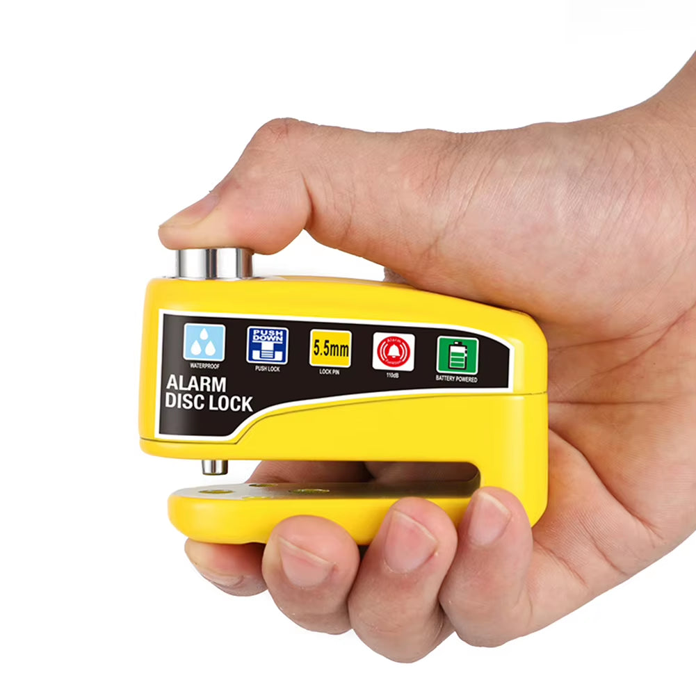 Bicycle Alarm Disc Brake Electric Lock with Keys Motorcycle Alarm Brake Rotor Padlock Aluminum Alloy for Bicycle Motor Scooter