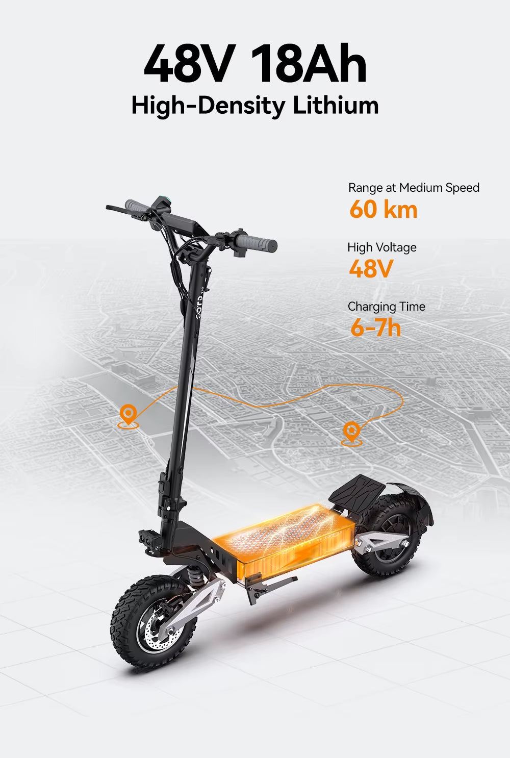 OOTD T10 900W Peak Motor E-Scooter 48V18Ah Battery Front and Rear Disc Brakes Electric Scooter 11-Inch Tires Scooters Electric