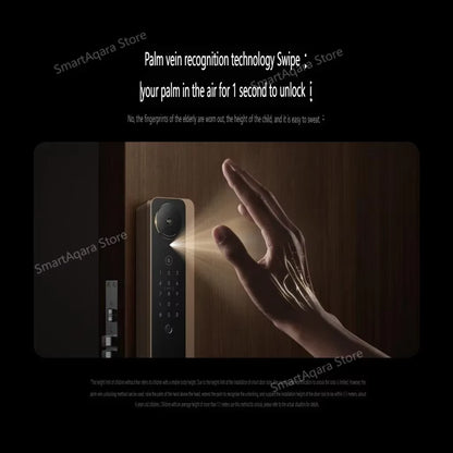 Smart Door Lock M30 PRO Face Recognition Palmar Vein 1S Unlock AI Dual Lens Cat Eye Visual Screen for Elderly&Children