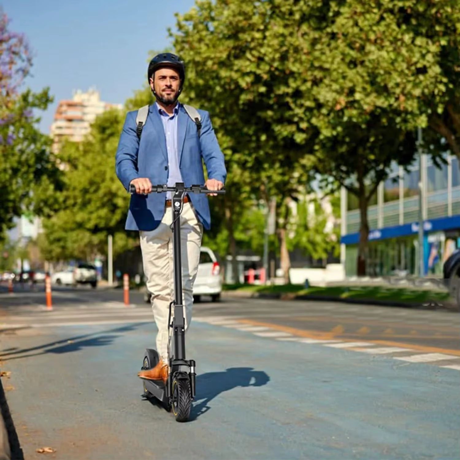ESMAX Electric Scooter 500W 22Mph Adult APP Smart Scooter 28Miles Shock-Absorbing Anti-Skid Folding Electric Scooter