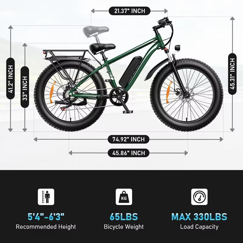 Wholesale off Road 26 Inch Fat Electric Electronic Pedal Assist Cross Trek Bike 1500W Import Bicycle from China
