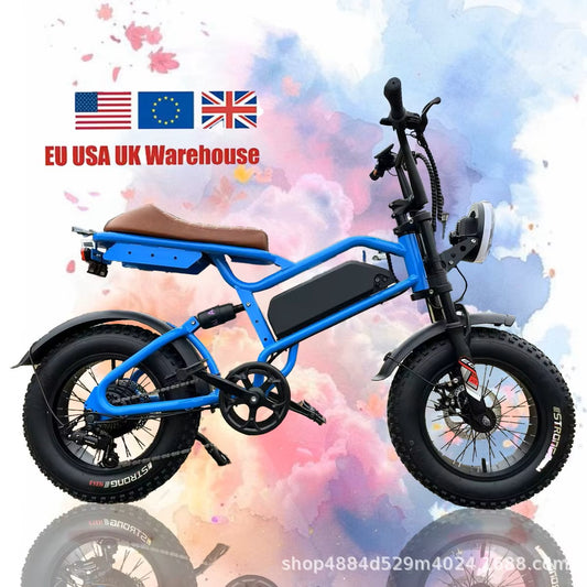 16-Inch Fat Tire Electric Bicycle for Adults and Children Off-Road Ebike Full Suspension Fast City Commuting 전기자전거