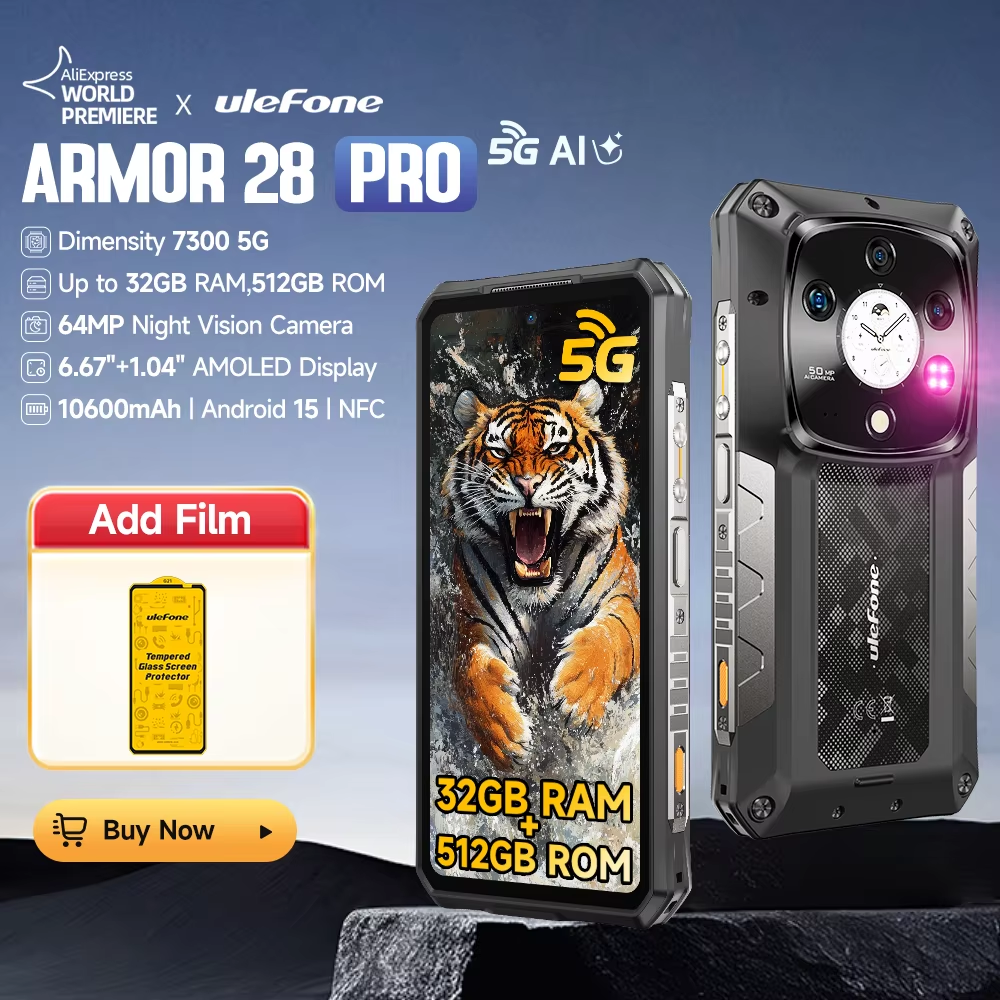 Discover the Ultimate Armor 28 Pro 5G AI Rugged Smartphone - 512GB ROM, 120W Fast Charging, and Stunning 6.67" AMOLED Display!