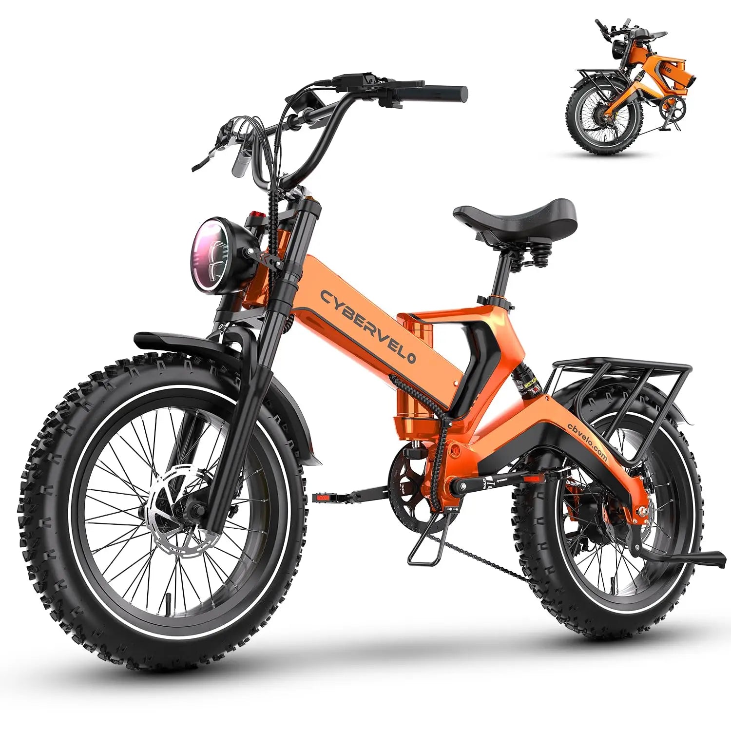 2000W Peak Folding Electric Bike for Adults, 30+MPH , 48V 25Ah Removable Battery, 20" Fat Tire E-Bike ,Off-Road EK6