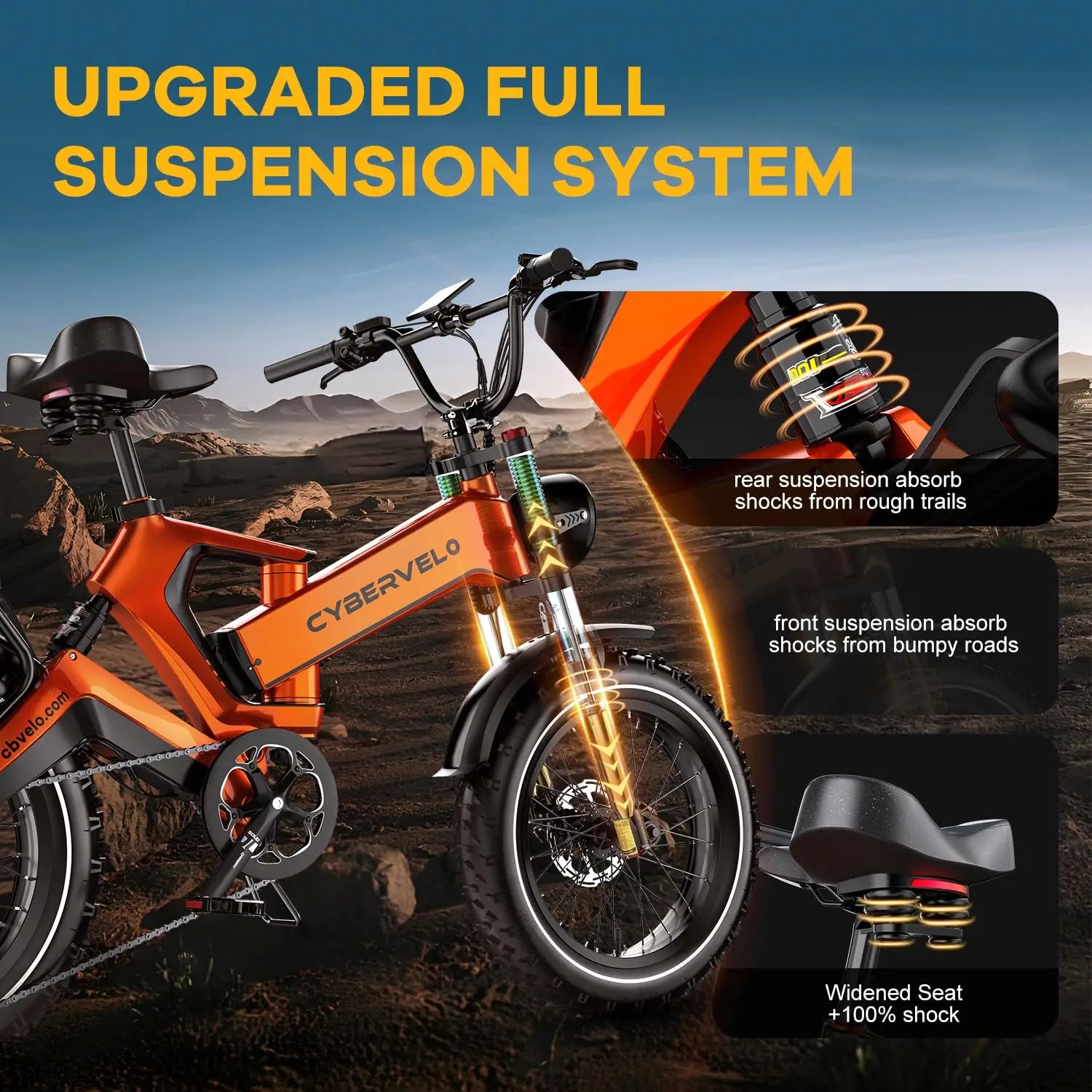 2000W Peak Folding Electric Bike for Adults, 30+MPH , 48V 25Ah Removable Battery, 20" Fat Tire E-Bike ,Off-Road EK6