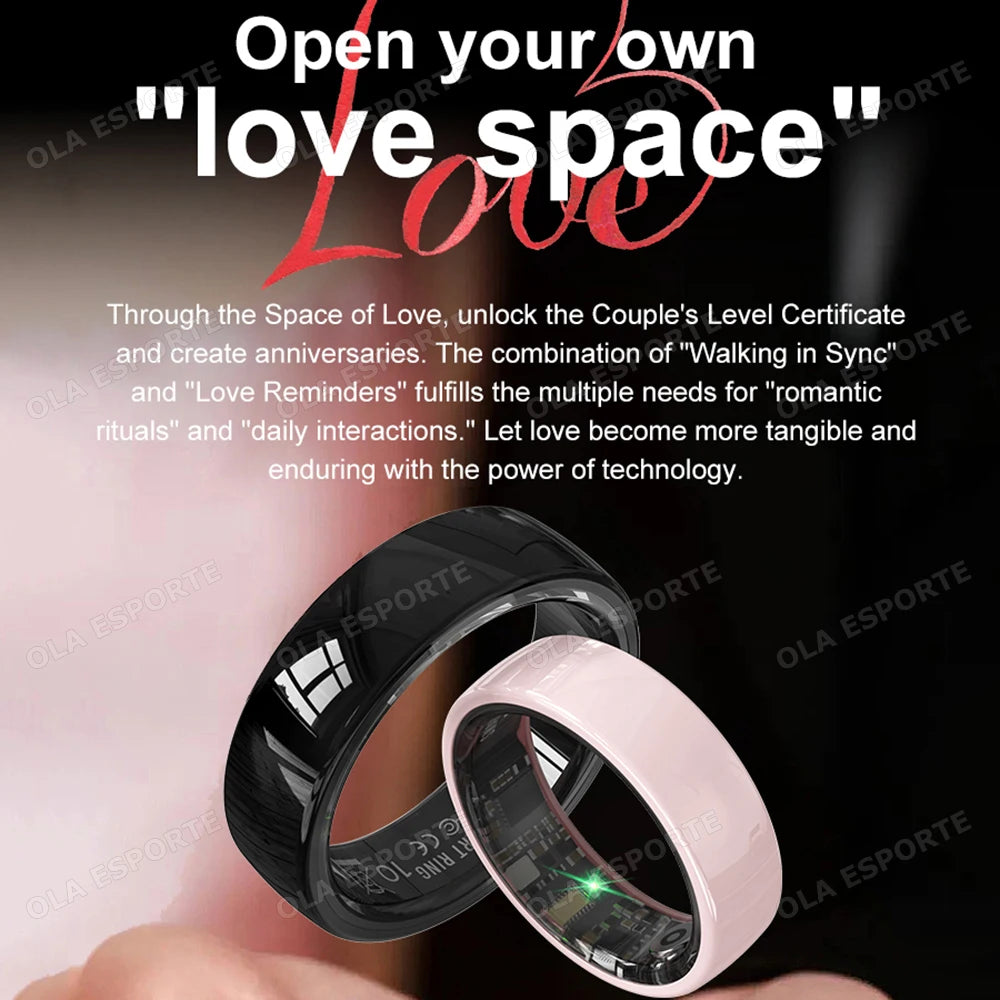 Revolutionary Smart Couple Ring: Bluetooth-Enabled Fitness Tracker with Heart Rate and Sleep Monitoring – Waterproof & Stylish!