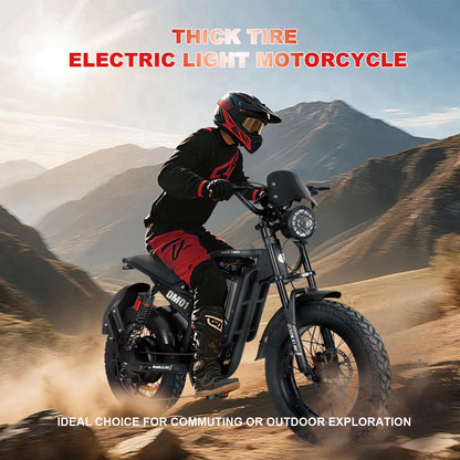 DM01 Moto Electric Bicycle 60V 30AH Battery 42 MPH Electric Bike E-Bike Adult for Electric Motorcycle【1 Year Warranty】