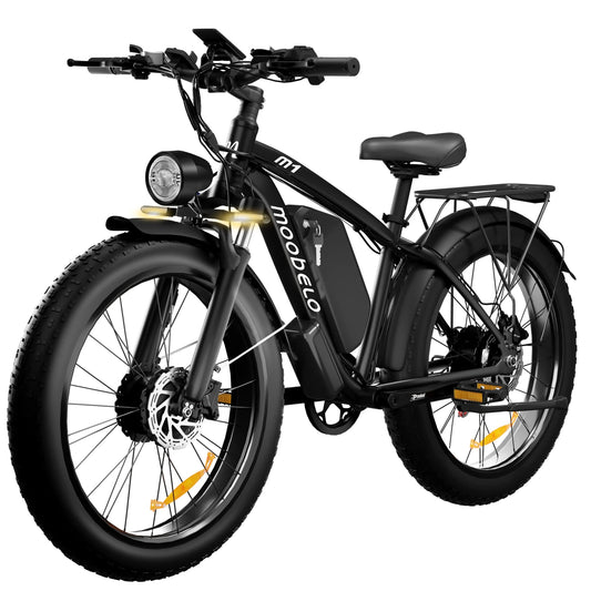 M1 48V 2000W Adult Electric Bike 22.4AH 26"Fat Tire Waterproof All-Terrain Ebike for Road/Snow/Beach 35Mph