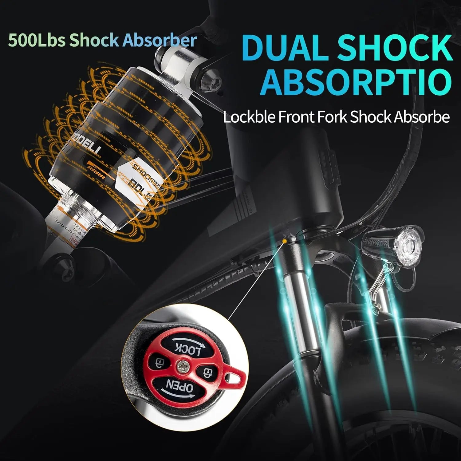 Folding Electric Bike for Adults 1500W Motor 30MPH 48V 15AH 20" Fat Tire City Commuter Mountain E-Bike Foldable Bicycle