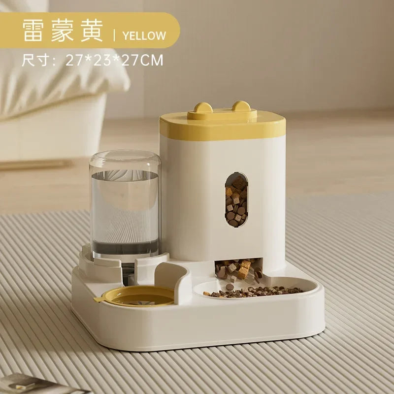 Revolutionary Automatic Cat and Dog Feeder with Water Fountain - Large Capacity Pet Food Dispenser for Busy Pet Owners