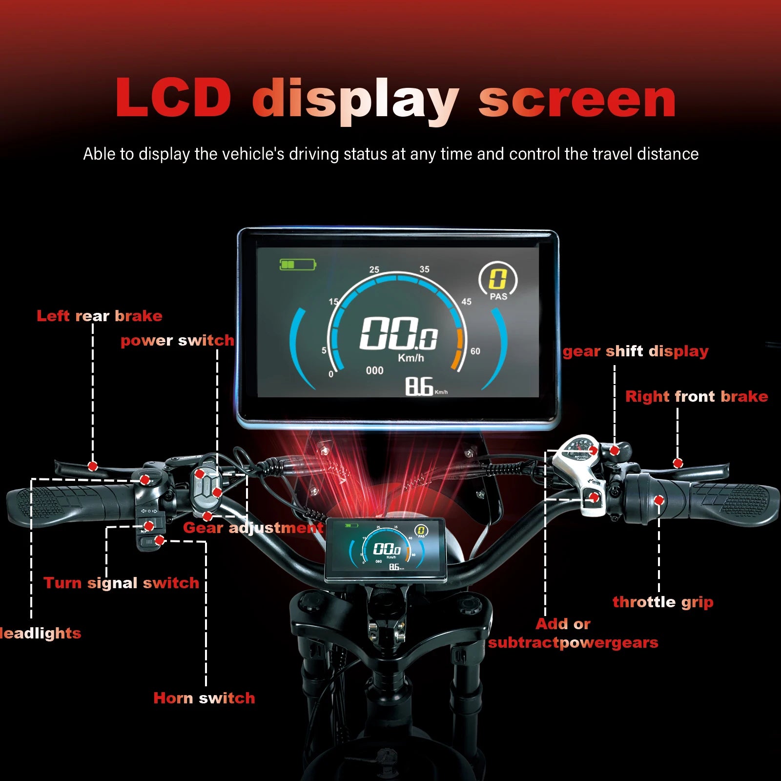 DM01 Moto Electric Bicycle 60V 30AH Battery 42 MPH Electric Bike E-Bike Adult for Electric Motorcycle【1 Year Warranty】