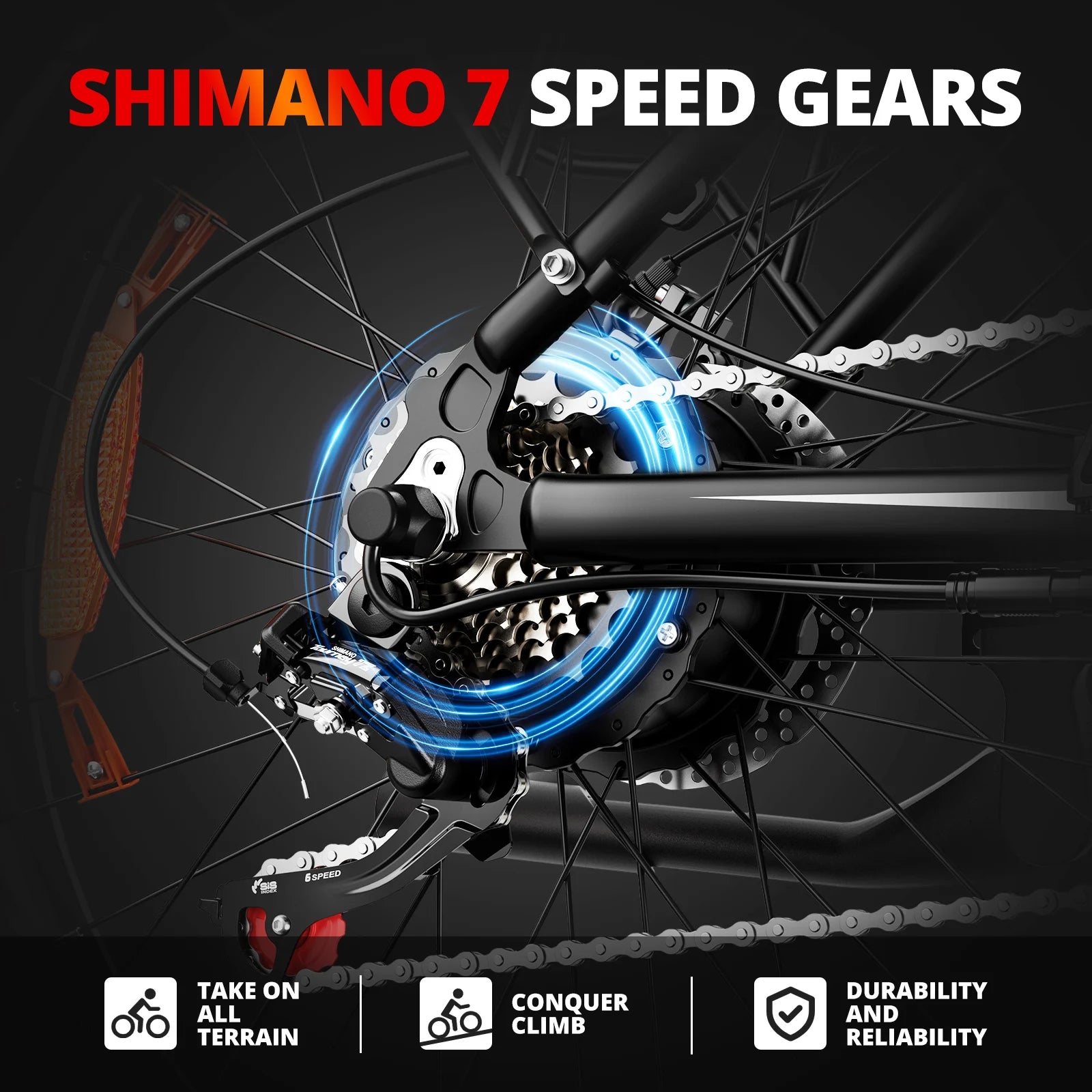 Electric Bike EB26 Adults Electric Bicycle Peak 1500W 48V 15AH E Bike 26" Fat Tire Mountain Bike 31Mph Electric Dirt Bike