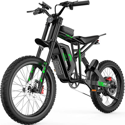 2025 50MPH Electric Bike 6000W Electric Dirt Bike with 60V25Ah Battery Max 50Miles Dual Hydraulic Brake Full Suspensions E-Bike