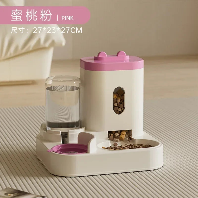 Revolutionary Automatic Cat and Dog Feeder with Water Fountain - Large Capacity Pet Food Dispenser for Busy Pet Owners