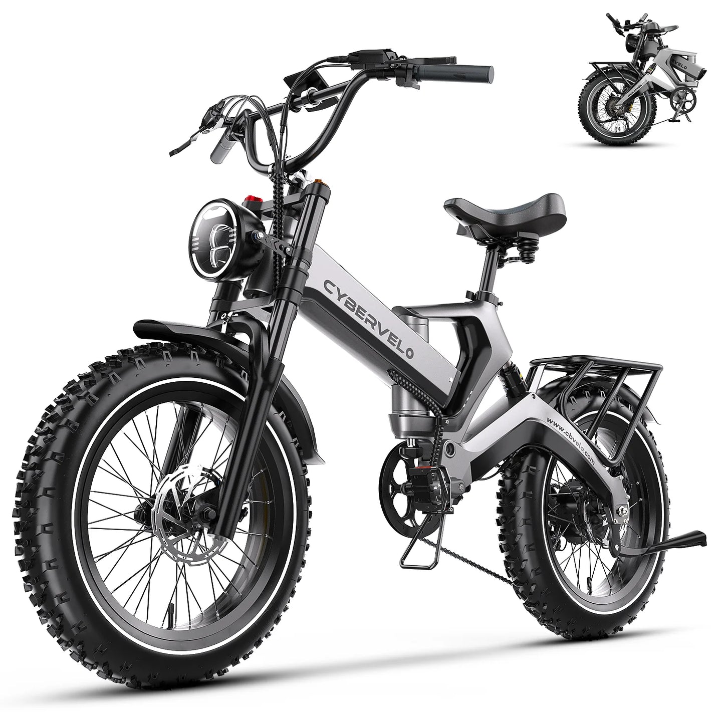 2000W Peak Folding Electric Bike for Adults, 30+MPH , 48V 25Ah Removable Battery, 20" Fat Tire E-Bike ,Off-Road EK6