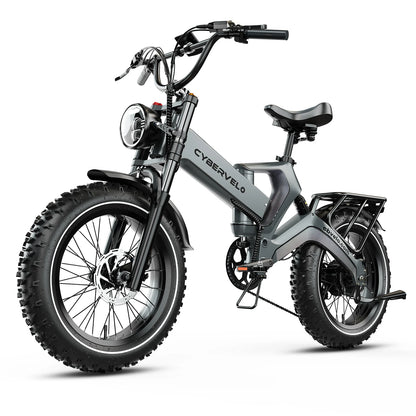2000W Peak Folding Electric Bike for Adults, 30+MPH , 48V 25Ah Removable Battery, 20" Fat Tire E-Bike ,Off-Road EK6