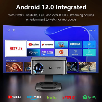 40000Lumens Portable Projector 4K Android 12.0 Daylight Projector 64G 8K Video Home Theater Autofocus Smart Proyector