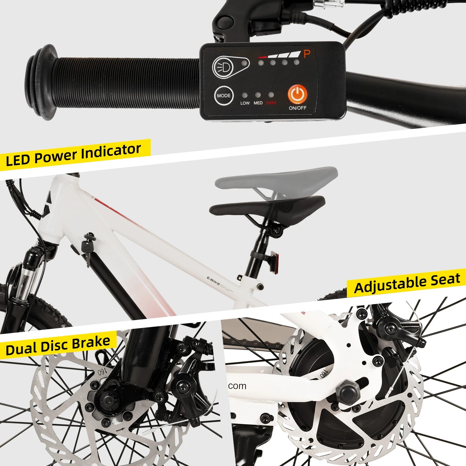 Electric Bike for Kids Teens Ages 7+ with 250W Motor, 15 Miles 15MPH Electric Mountain Bicycle Safe Mini E Bikes