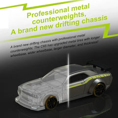 1:76 TURBO RACING C65 Built-In Gyroscope Drift Racing Full Scale Mini Remote Control Car Simulation Desktop RTR Desktop Toys