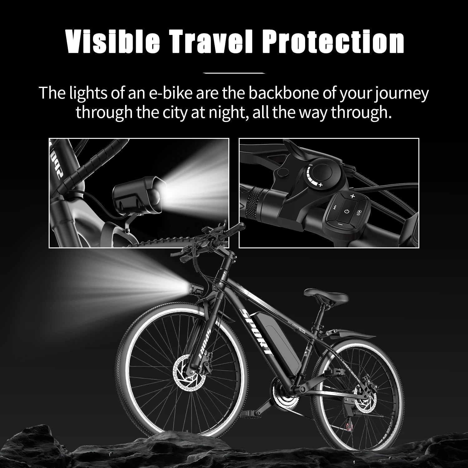 Adult Electric Bike,48V10Ah Detachable Battery,500W Electric Mountain Bike,25Mph,Peak Range of 45 Miles,All Terrain E-Bike