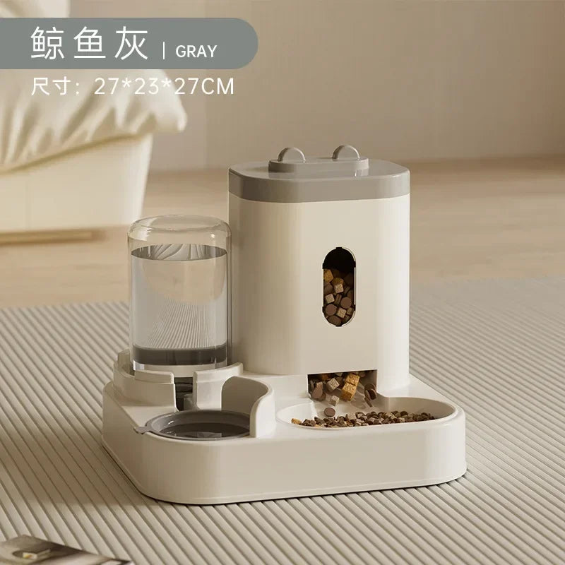 Revolutionary Automatic Cat and Dog Feeder with Water Fountain - Large Capacity Pet Food Dispenser for Busy Pet Owners