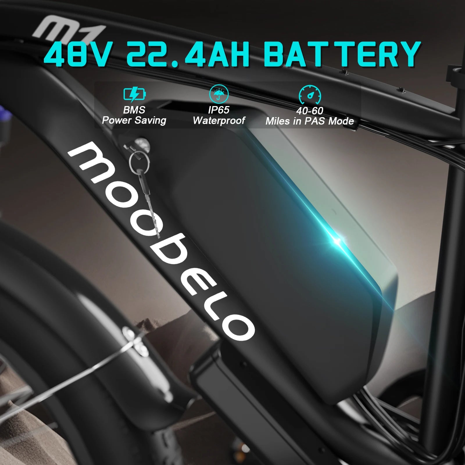 M1 48V 2000W Adult Electric Bike 22.4AH 26"Fat Tire Waterproof All-Terrain Ebike for Road/Snow/Beach 35Mph
