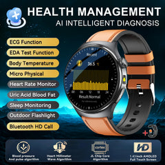 2026 New Accurate Diagnosis Smart Watch Body Fat ECG Blood Oxygen BP Health Sport HD AMOLED Screen Call Smart Watch Men Women