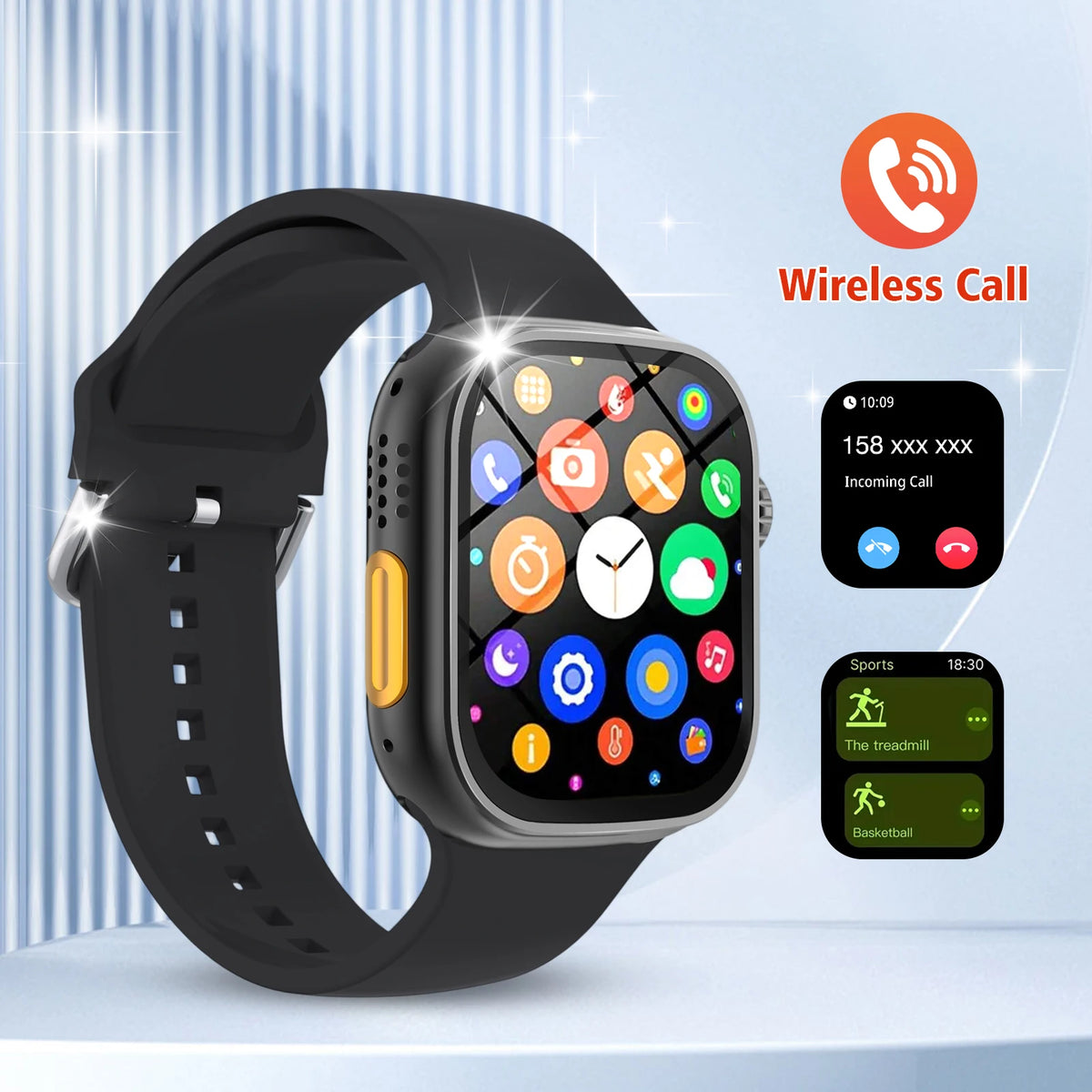 New Smart Watch, Outdoor Sports and Fitness Tracker, Bluetooth Calling, Message Notifications, Suitable for Men and Women