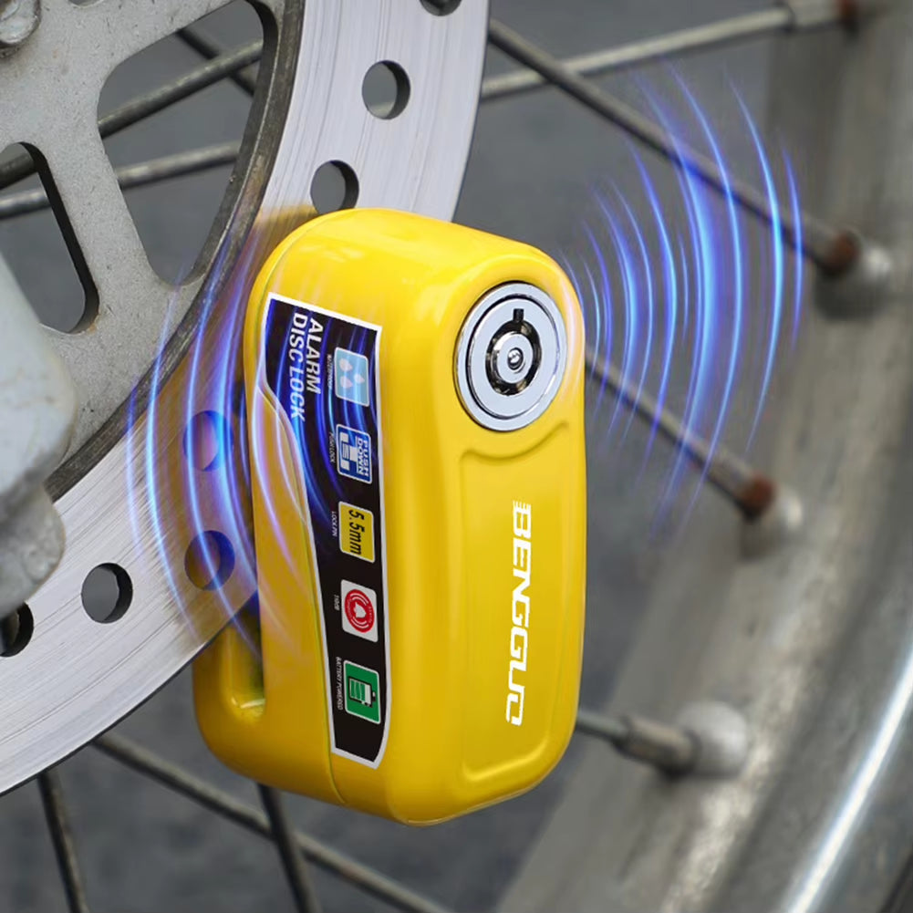 Bicycle Alarm Disc Brake Electric Lock with Keys Motorcycle Alarm Brake Rotor Padlock Aluminum Alloy for Bicycle Motor Scooter