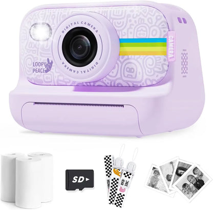 Kids Instant Print Camera HD Lens 2.0 Inch Screen Zoom with 32GB Child Birthday Festival Gifts Travel Selfie Digital Camera Toys