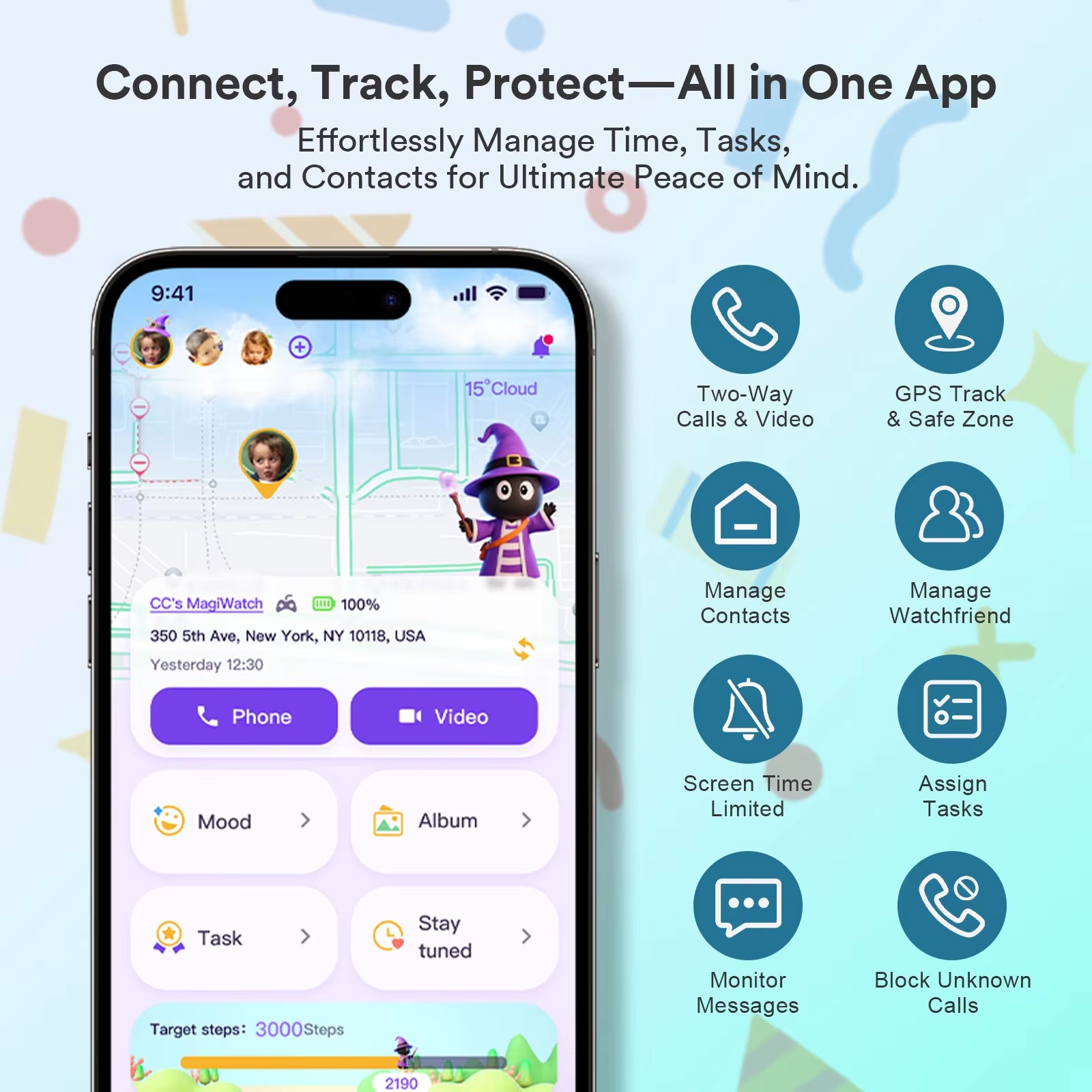 4G Kids Smart Watch GPS Two Way Call Video SOS Child Gift Parental Controls Waterproof Birthday Gift for Boys and Girls