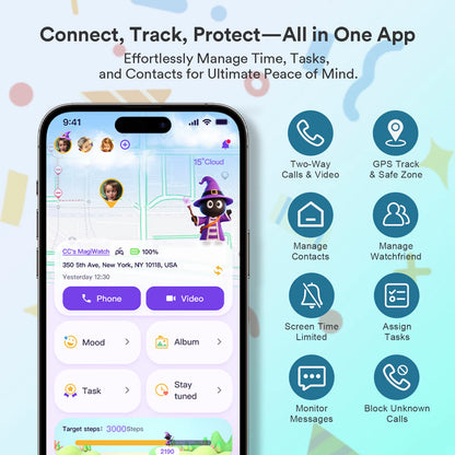 4G Kids Smart Watch GPS Two Way Call Video SOS Child Gift Parental Controls Waterproof Birthday Gift for Boys and Girls