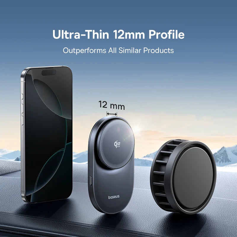 Baseus Qi2.2 25W Car Magnetic Wireless Charger for Iphone 17 16 15 Fast Charging for Samsung Xiaomi Car Phone Holder Cooling Fan